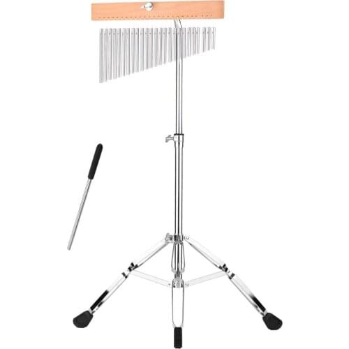25 Bells Barchime Bar Chimes Single-Row Solid Aluminum Bar Wind Chimes Percusion Instrument with Adjustable Mounting Stand new