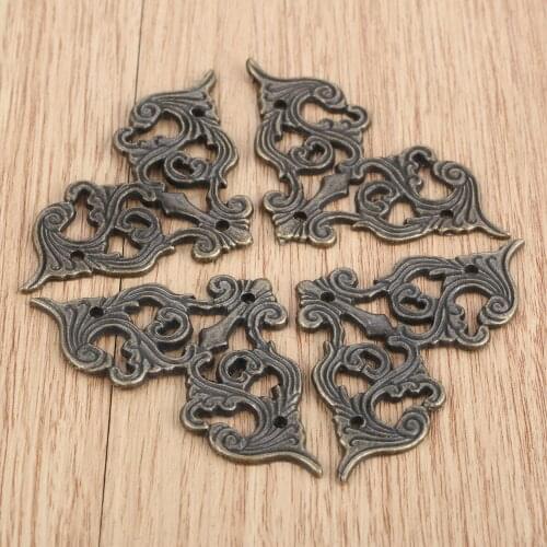4Pcs Antique Furniture Corner Brackets Jewelry Wine Case Box Book Scrapbook Album Corner Protector Furniture Decor 62*35mm