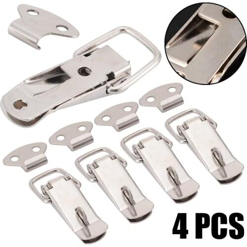 4pcs Small Iron Spring Toggle Latch Catch For Wooden Box Luggage Case Chest Lock Hardware Tools Anti-corrosion