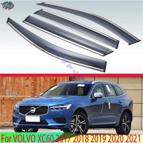 For VOLVO XC60 2017 2018 2019+ Plastic Exterior Visor Vent Shades Window Sun Rain Guard Deflector 4pcs