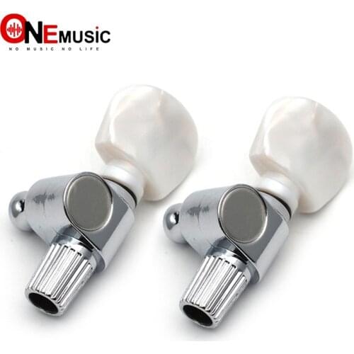 Banjo 5th Geared Tuner Tuning Peg Machine Heads with Pearl Button Chrome