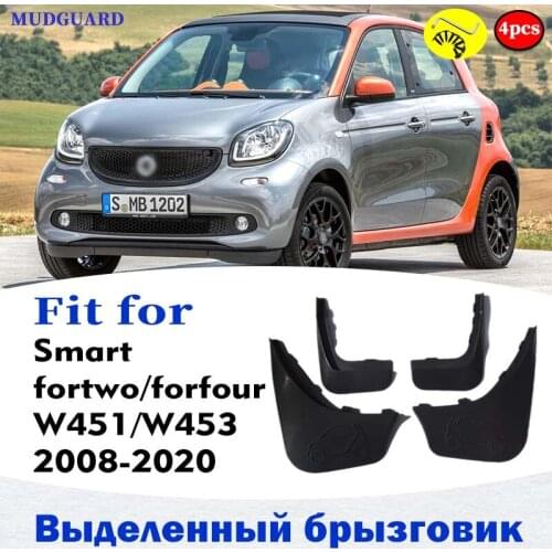 Mudflaps FOR SMART FORTWO FORFOUR W451 W453 MUDGUARD SPLASH MUD FLAP GUARD FENDER MUDGUARDS CAR ACCESSORIES AUTO STYLINE 4PCS