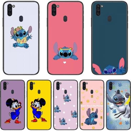 Phone Case Stitch Micky Mouse Duck Disney Mobile Phone Case Hull For Samsung Galaxy M 10 20 21 31 30 60S 31S Black Shell Art C