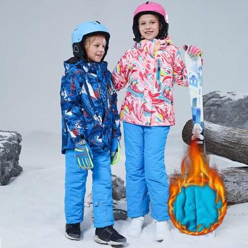 -30 Degree Kids Snowboard Set Children Skiing Coat Jacket And Pants Sports Suit For Teen Boys Girls 4 6 8 10 12 14 Year Wear
