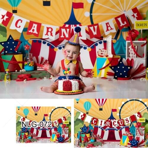 Circus Carnival Theme Birthday Party Backdrop Decor Newborn Children Portrait Photography Background Baby Shower Photocall Props