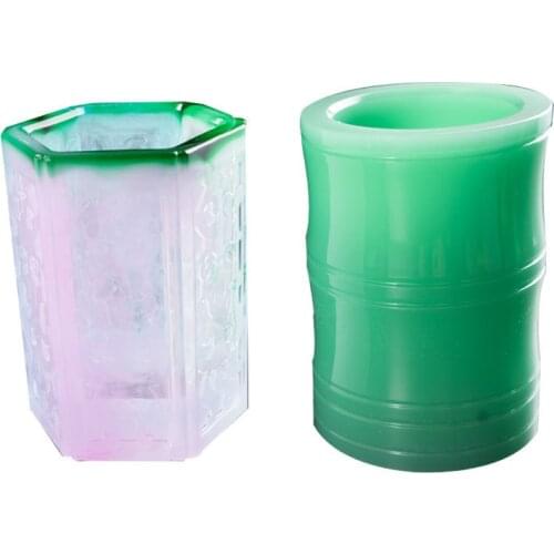 Creative Epoxy Silicone Molds Large Pen Holder Cylindrical Square Multi-Specification Table Mould Pattern Pen Holder Mold