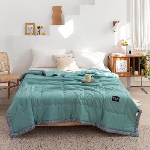 Japanese-Style Washed Cotton Cool In Summer Houndstooth Thin Quilt Dormitory Cool And Comfortable Breathable Air Conditioning