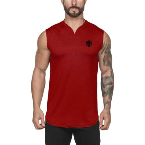 Mens Casual Fitness Workout Tank Top Musculation Gym Comfortable Clothing Bodybuilding Singlets Sports Sleeveless V-Neck Vest
