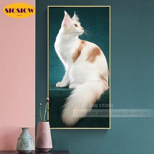 SIOSIOW 5d Diy Diamond Painting Cat Pictures Full Square Drill 3d Diamond Mosaic Embroidery Cross Stitch Kit Animals Decor Home