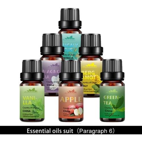 Mumianhua Essential Oils Gift Set 6 Bottles Pure & Natural 10ml Essential Oils Massage Aromatherapy Relaxation Skin & Hair Care