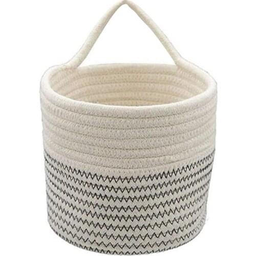 Wall Rope Baskets Cotton Rope Baskets Woven Baskets Storage Hanging Baskets for Organizing Round Baskets for Plants