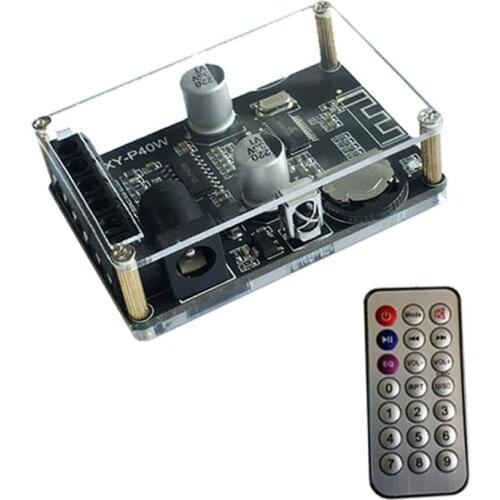 New XY-P40W Bluetooth Digital Amplifier Board Audio Receiver Stereo Wireless with Remote Control 30/40W 12/24V