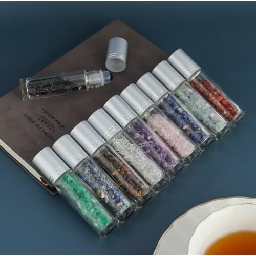 Wholesale 10ml Gravel Roll On Bottle With Bowlder Roller Ball Empty Glass Perfume Bottle Essential Oils 10/30/50pcs