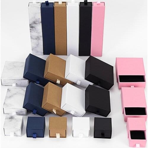 Jewelry Box For Engagement Ring Earrings Necklace Bracelet Display Gift Boxes Black White Blue Pink Color