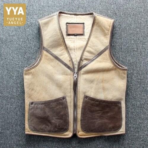 YueYueAngel Men's Leather Vests