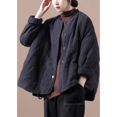 Retro Thin Style Cotton Jacket New Womens Loose Large Size Hem Two Sides Slit Concealed Buckle Short Coat Casual Chaqueta y1513