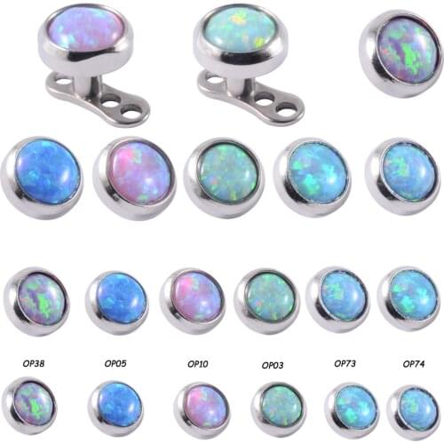 1 PC Surgical Steel Opal Dermal Anchor Top Micro Dermal Anchor Flower Piercings Skin Diver Piercing Body Jewelry