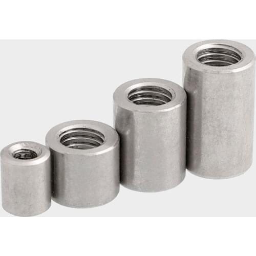 1pcs Extension thickened cylindrical nut Stainless steel M3M4M5M6M8 through screw connection nut screw connection ground nut