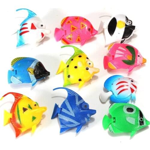 10 pcs plastic small Fake fish for Aquarium decoration