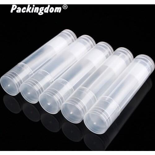 100pcs Cosmetic Lipstick Tubes Clear Empty Lip Balm Container Plastic Lipgloss Tube Sample Packaging Refill Makeup Bottle 5ml