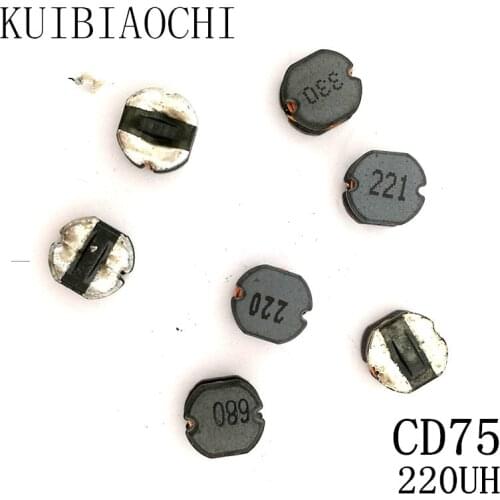 20pcs/LOT SMD Power Inductor CD75 220UH 221 7.8*7.0*5.0mm Unshielded winding inductor
