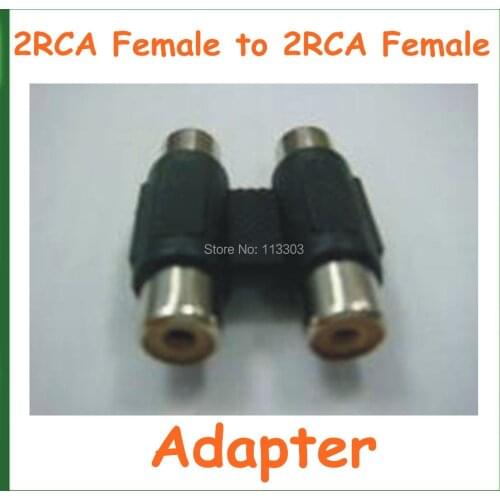 2000pcs 2RCA Converter 2RCA Female to 2RCA Female Extension Adapter Adaptor Connector Wholesale