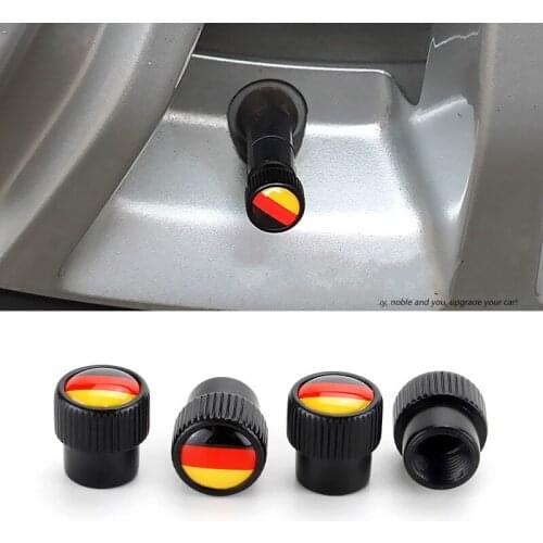 4X Germany Flag Logo Sticker Wheel Tire Valve Caps Stem Covers for VW Audi Benz BMW Auto Styling Car Accessories