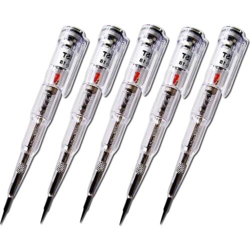5Pcs AC/DC 70-250V Waterproof Voltage Tester Pen Induced Electric Pen Detector Screwdriver Probe Test Pen with Indicator Light