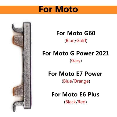 50Pcs/Lot, SIde Volume Button + Power ON / OFF Buttton Key Set For Moto E6 Plus E7 Power G Power 2021 G60 Replacement Parts
