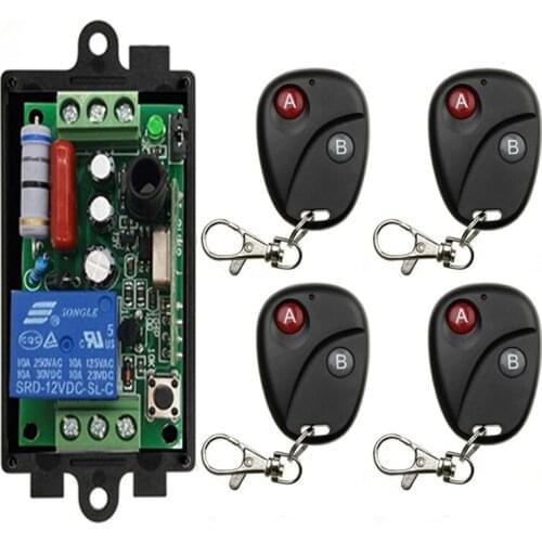 AC 220 V 1CH 10A Relay RF Wireless Remote Control Switch Wireless Light Switch ; Receiver+Transmitter Garage Door lamp/ window