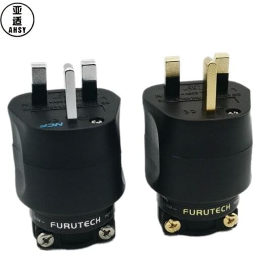 Ahsy audio 1 PCs DIY high-end HiFi audio ac en cable connector 3-pin UK British plug locking plug