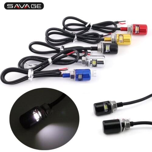 5 Color CNC Motorcycle Accessories Universal 1 Pair 12V LED License Plate Screw Bolt Lamp White Light Led Motorcycle Explorers