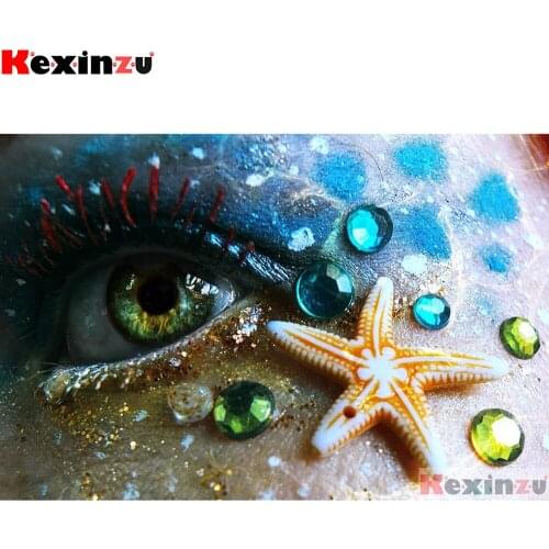 5D DIY diamond painting Crystal starfish eyes full square/round Embroidery Pattern 3D Cross stitch kits mosaic wall stickers y30