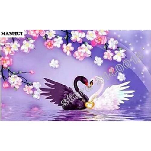 Diamond Embroidery 5D DIY Diamond Painting A pair of geese pictures Diamond Painting Cross Stitch Rhinestone Mosaic ABC289