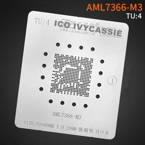 AML7366-M3 BGA Stencil For LCD TV CPU Chipset Reballing IC Pins Amaoe Square Hole Soldering Tin Plant Net Heating Template TU4