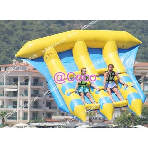 Free shipping !6 person/0.9mm PVC Inflatable water games banana boat, commercial rent water park inflatable fly fish boat