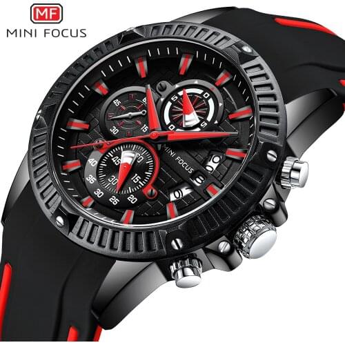 Sport Watch Men Waterproof Military Army Watch Multi Function Rubber Top Brand Luxury Design Chronograph Date Quartz MINI FOCUS
