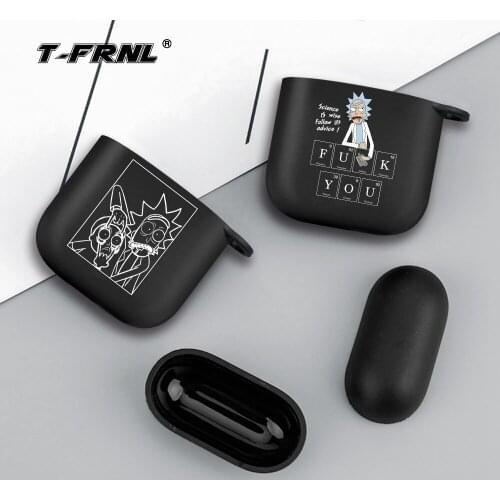 For Airpods Case cute For Airpods 1 2 Cases Black Silicone Wireless Bluetooth Earphone Cover For Apple Airpods 1 2