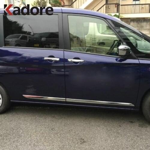 For Nissan Serena C27 2016 2017 2018 2019 Chrome Side Door Body Molding Line Protector Cover Trim Exterior Car Styling