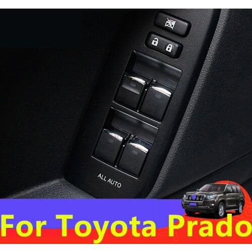 For Toyota Land Cruiser Prado 2010-2020 Car window lift switch button cover sticker trim sequin Interior decoration accessories