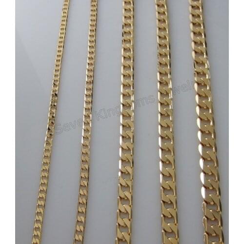 Foromance/ 5 STYLES - YELLOW GOLD GP FILLED CUBAN 1 BY 1 LINK BRACELET SIZE INFO REFER TO THE PICTURE