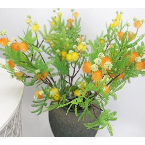 Artificial flower fern leaf branch hair ball acacia dandelion home interior soft decoration floral Nordic pastoral decoration