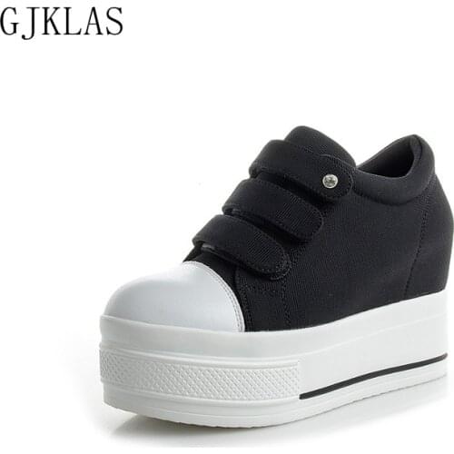 Wedge Sneakers Platform Canvas Shoes for Women Fashion Casuales Comfy Platforms Red Black White Sneakers Woman Vulcanize Shoes