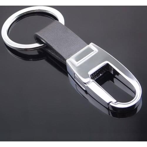 High Quality Leather Car Keychain Carabiner Creative Business key Pendant For Men Key Ring