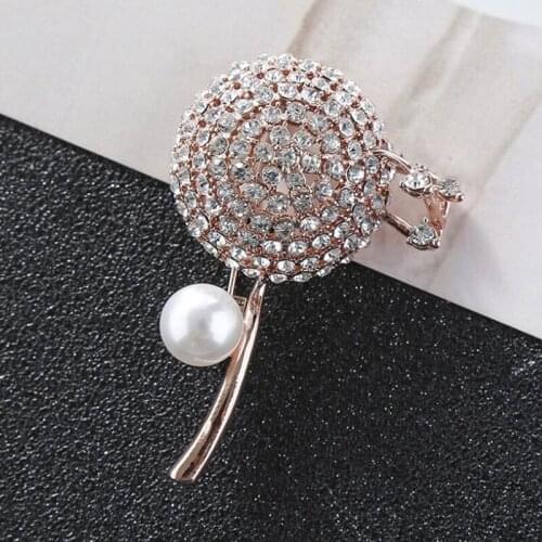 Beautiful Dandelion Shape Brooches Copper Cubic Zircon Jewelry Pins For Women Girls Clothes Scarf Hat Accessories Gifts