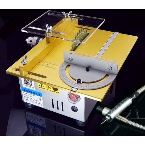Mini Multifunction Table Saw Handmade Woodworking Bench Lathe Electric Polisher Grinder DIY Model Cutting Saw 7000RPM B12 Chuck