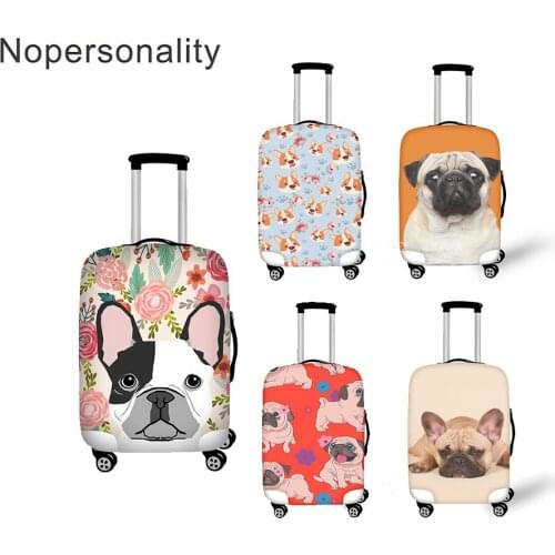 Nopersonality Flower Bulldog Print Trunk Case Cover Anti-dust Luggage Protective Dust Cover Waterproof Travel Suitcase Cover