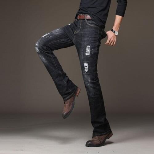2021 New Mens Flared Jeans Pants Japan fashion work Flare Bootcut Jeans for Men bell bottom jeans skinny fit Denim Jeans Men
