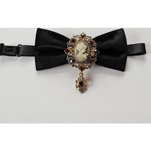 New Free Shipping fashion casual Mens male preferred beauty head pendant tie stage wedding diamond velvet collar TIE Headwear
