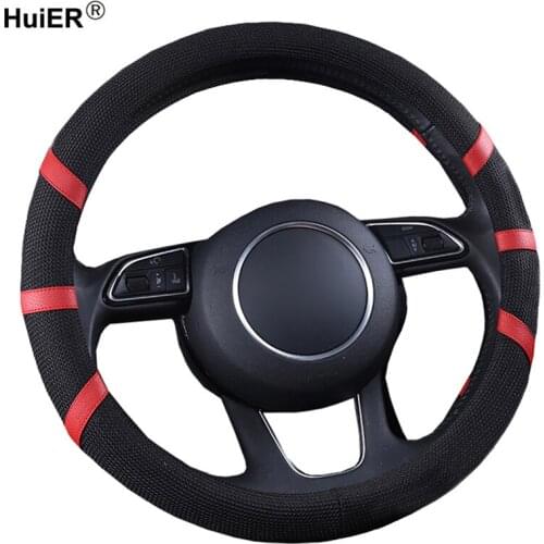 Fashion 8 Colors Flax Universal Car Steering Wheel Cover Breathable Car Accessories Braid on The Steering-wheel Car Styling